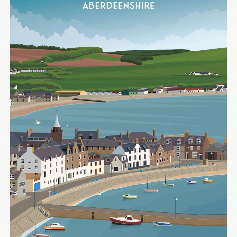 Stonehaven A4 travel poster print