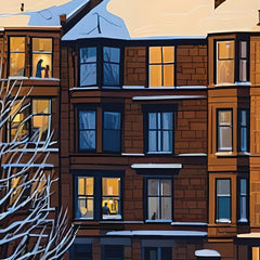 Glasgow tenement travel poster print