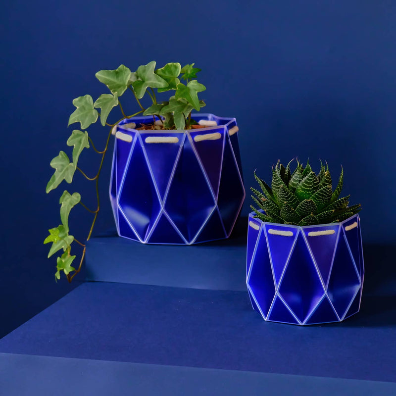 Origami plant pot (navy) - 3 sizes available