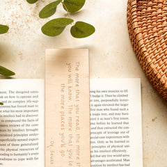 The more that you read...Dr Seuss quote wooden bookmark