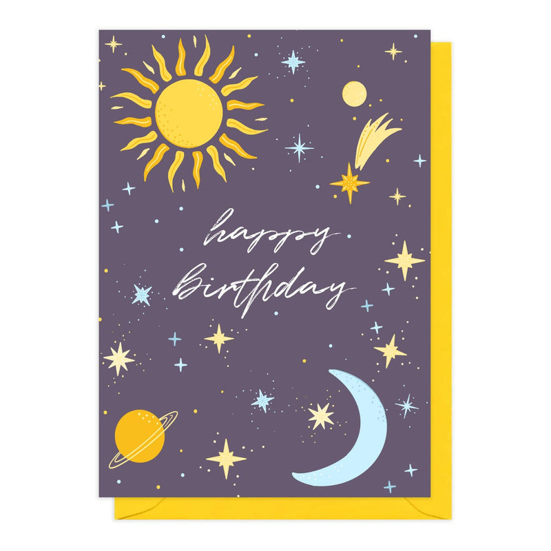 Happy birthday celestial card