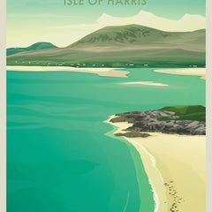 Seilebost Beach, Isle of Harris A4 travel poster print