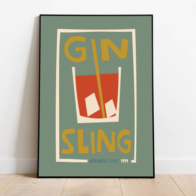 Gin Sling A5 print