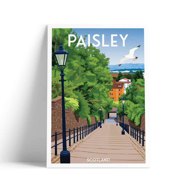 Paisley A4 travel poster print