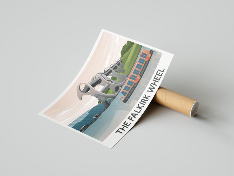 The Falkirk Wheel A4 travel poster print