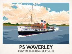 PS Waverley A4 travel poster print