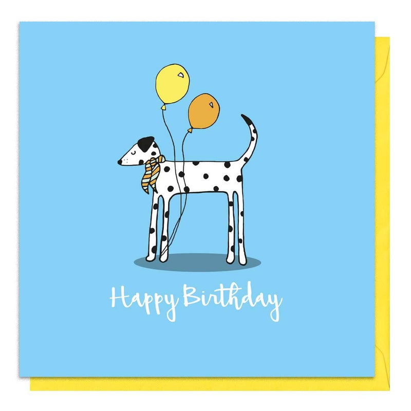 Happy birthday dog with balloons card (2 designs available)