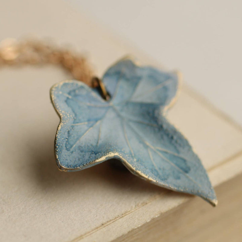 Ivy Leaf necklace (green or blue)