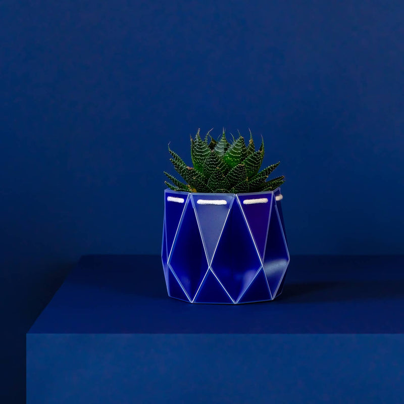 Origami plant pot (navy) - 3 sizes available