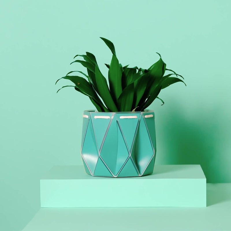 Origami plant pot (aqua) - 3 sizes available