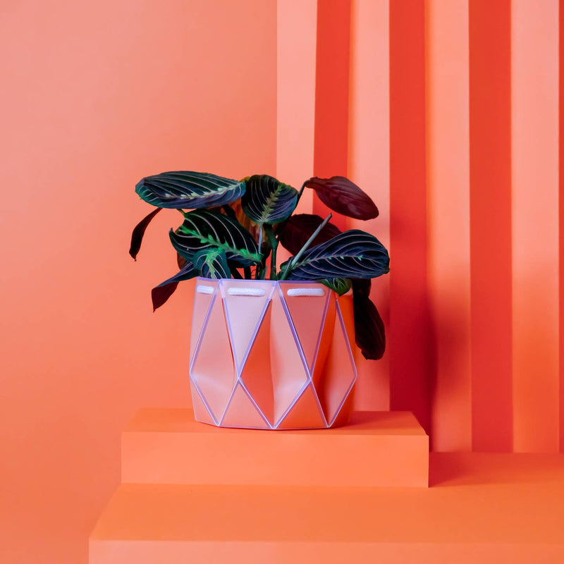 Origami plant pot (coral) - 3 sizes available