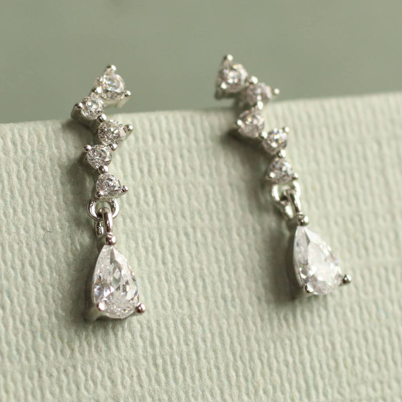 Waterfall Cascade Sterling Silver stud earrings