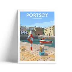 Portsoy A4 travel poster print