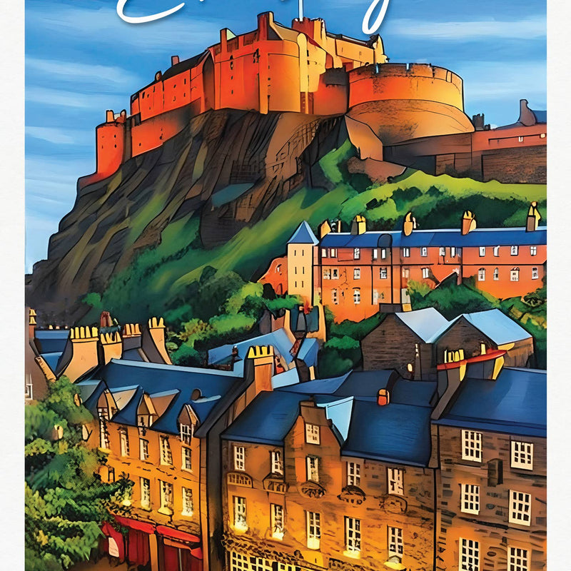 Edinburgh Castle A4 travel poster print