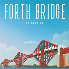 Forth Bridge with Flying Scotsman travel poster print