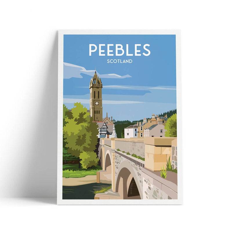 Peebles A4 travel poster print