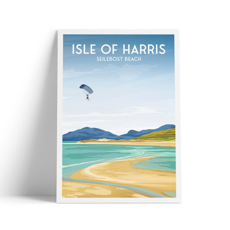 Isle of Harris Seilebost Beach A4 travel poster print