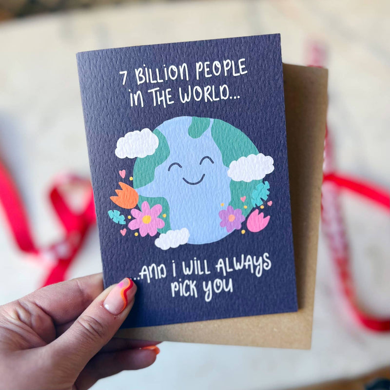 7 billion people in the world card