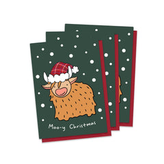 Moo-y Christmas - pack of 5 mini cards