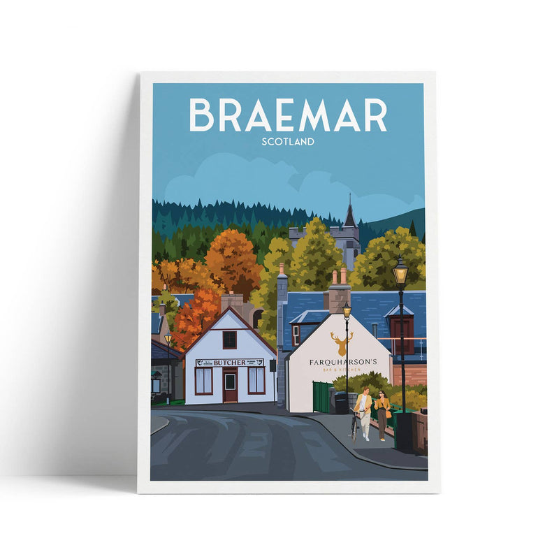 Braemar A4 travel poster print