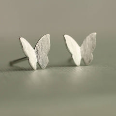 Sterling silver butterfly stud earrings