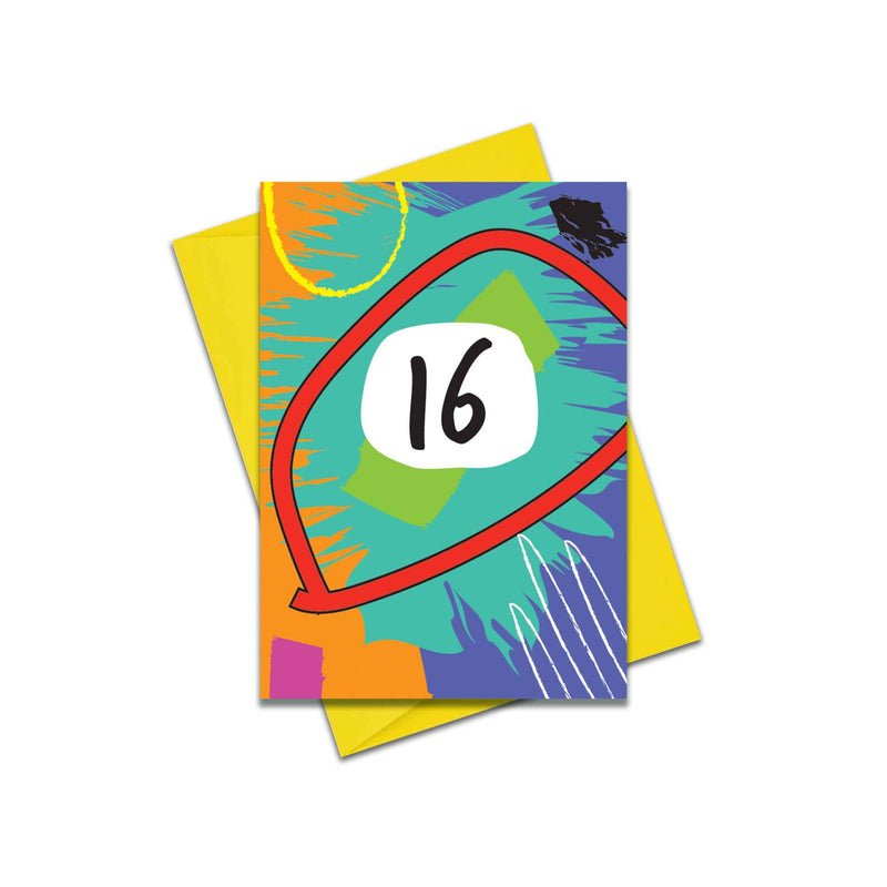 Age 16 - colourful abstract shapes card