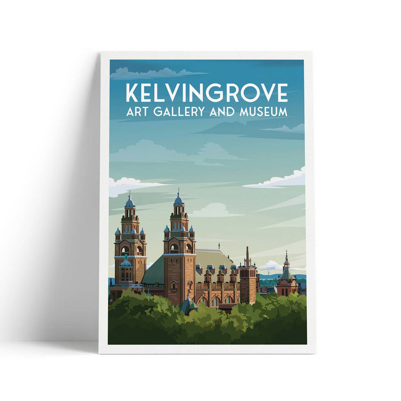 Kelvingrove Art Gallery and Museum A4 travel poster print