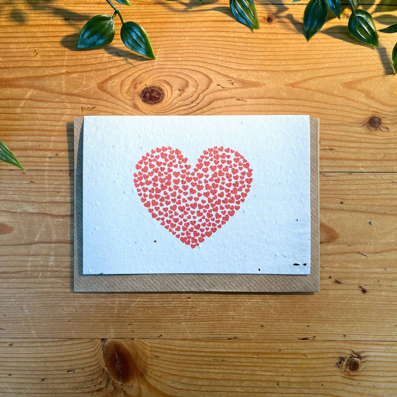 Plantable heart full of hearts card