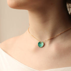 Turquoise leaf necklace