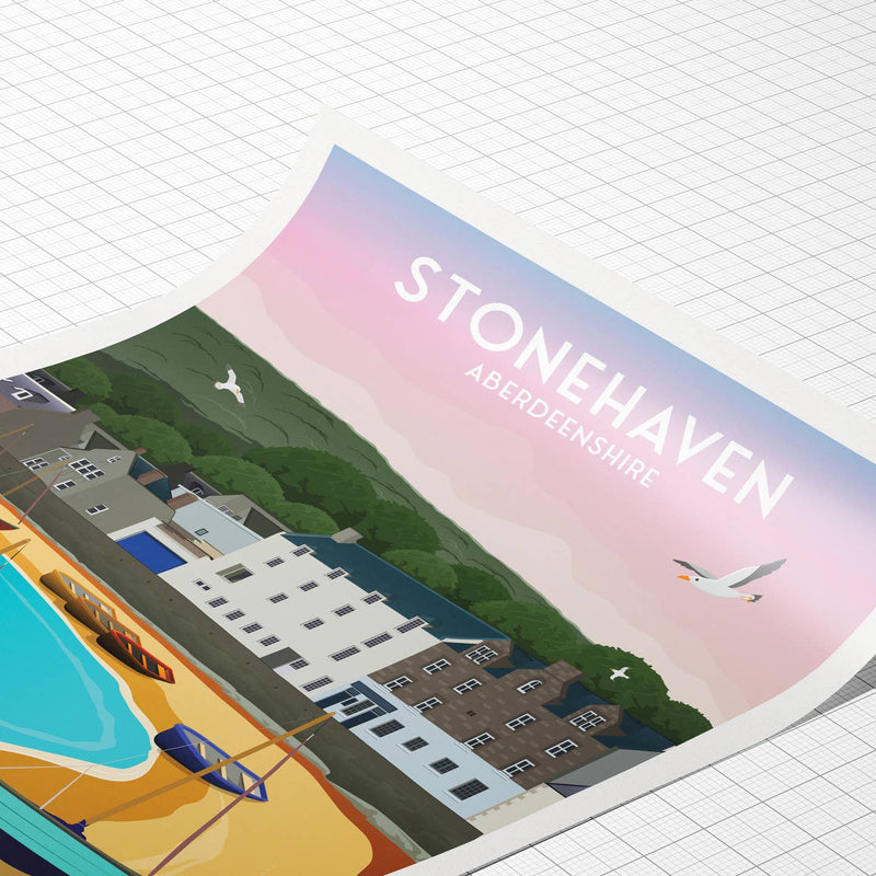 Stonehaven A4 travel poster print