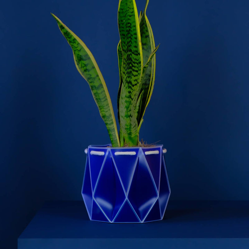 Origami plant pot (navy) - 3 sizes available