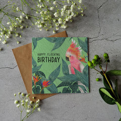 Happy flocking birthday card