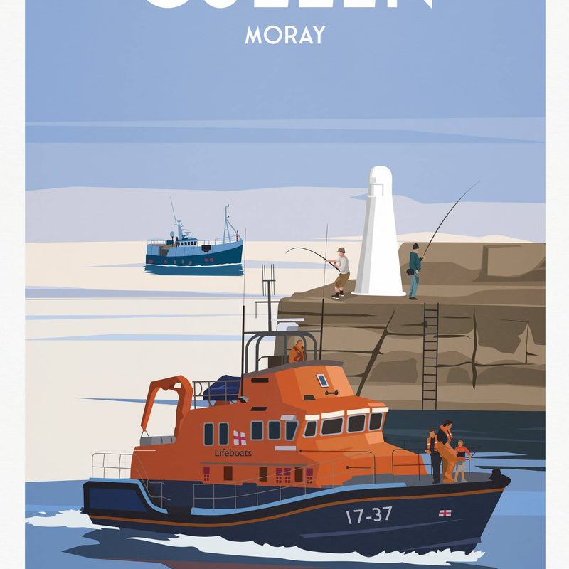 Cullen, Moray A3 travel poster print
