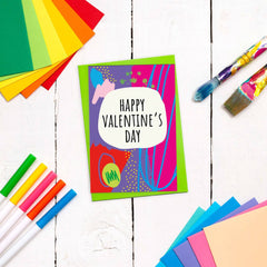 Happy Valentine's Day abstract shapes card