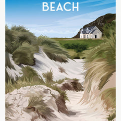 Camusdarach Beach A4 travel poster print