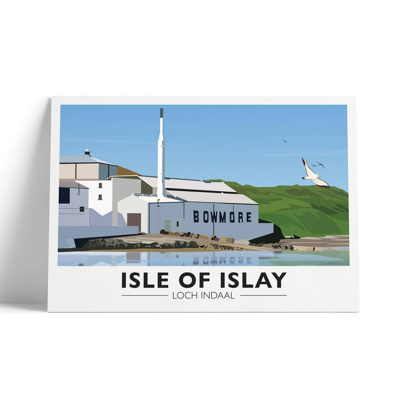 Isle of Islay Loch Indaal Bowmore A4 travel poster print