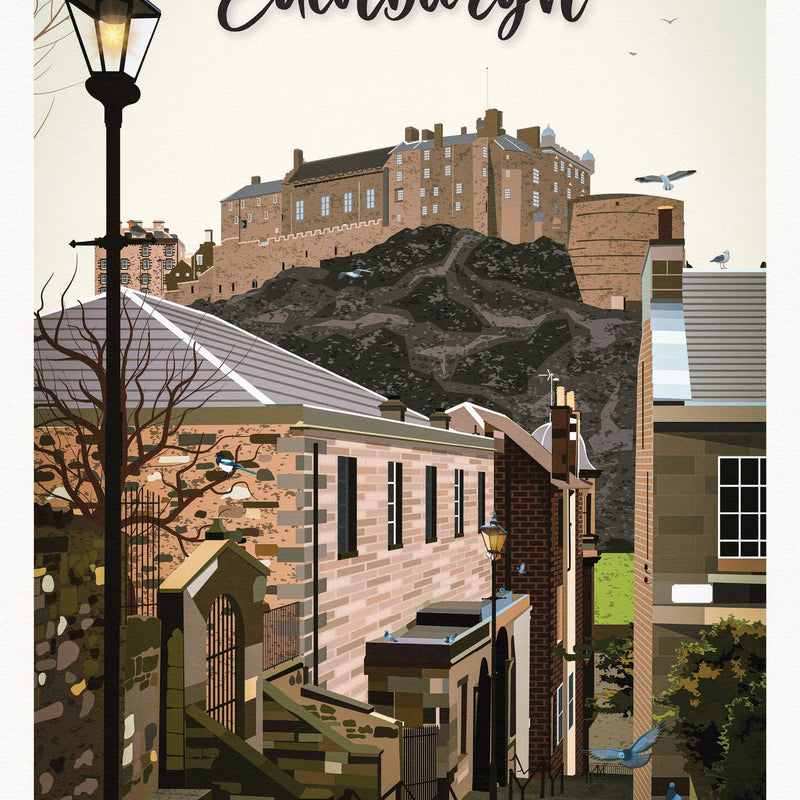 Edinburgh A4 travel poster print