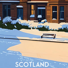 Glasgow tenement travel poster print