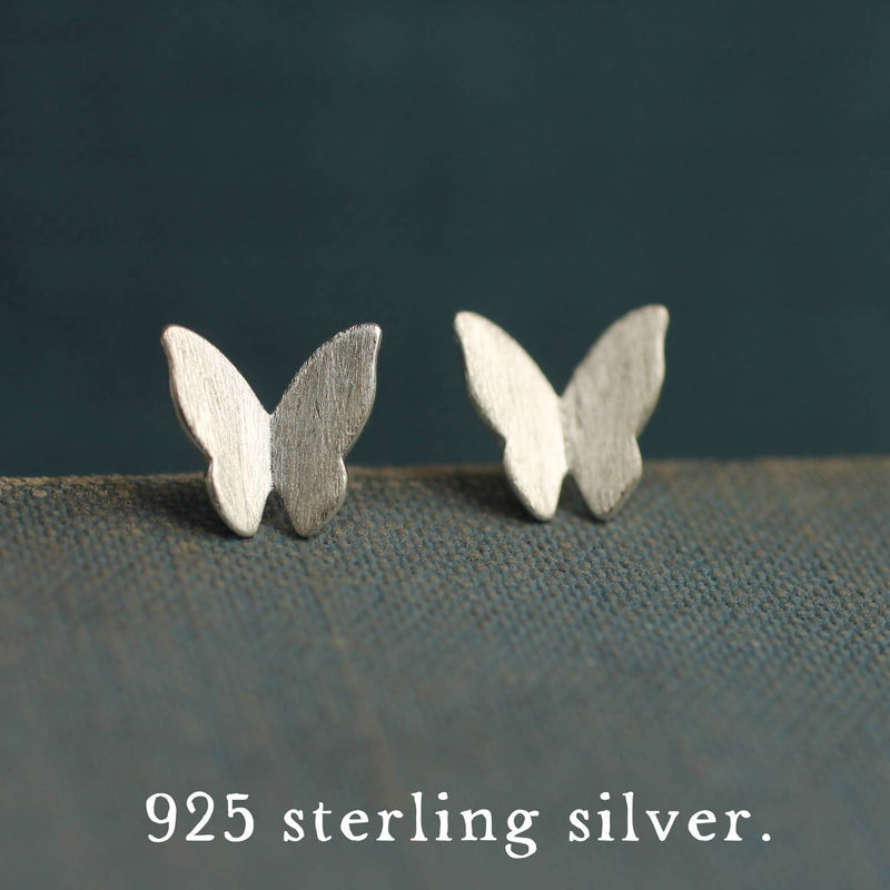 Sterling silver butterfly stud earrings