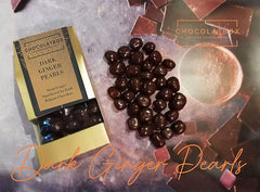 Belgian 56% Dark Chocolate Covered Ginger Pearls