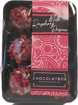 Belgian Milk Chocolates With Raspberry And Prosecco Filling, 6 Pack