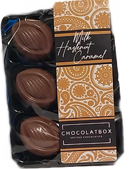 Belgian Milk Chocolate Hazelnut Caramel, 6 Pack