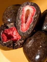 Dark 56% Belgian Chocolate Covered freeze dried strawberries