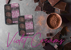 56% Dark Belgian Chocolate Violet Creams, 6 Pack