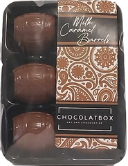 Belgian Milk Chocolate Barrels Filled With Soft Caramel, 6 Pack