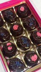 Dark 56% Belgian Chocolate Rose And Violet Creams Soft Fondant Filling Gift Box