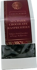 Dark 56% Belgian Chocolate Covered freeze dried raspberries