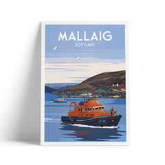 Mallaig lifeboat A4 travel poster print