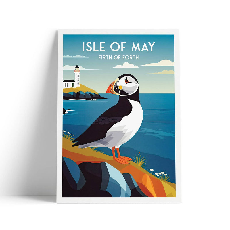 Isle of May Firth of Forth A4 travel poster print