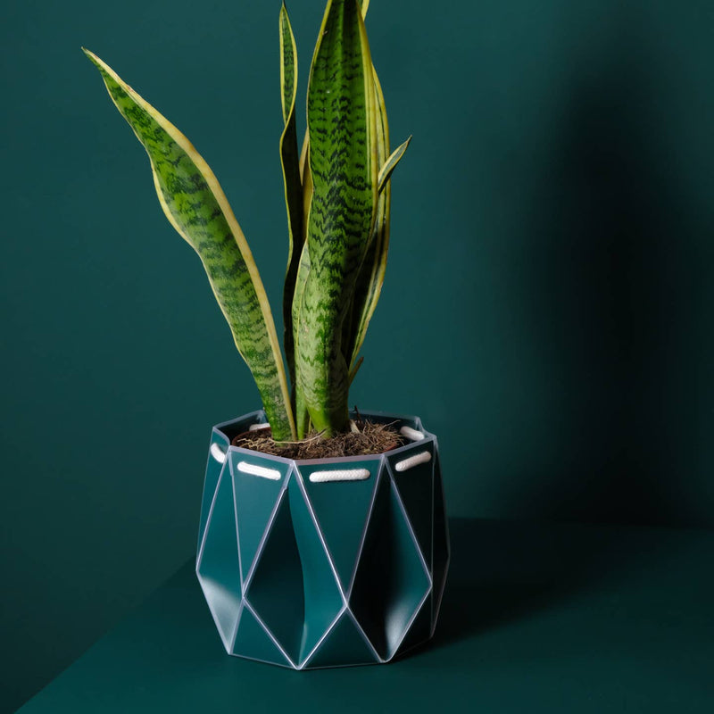 Origami plant pot (dark teal) - 18cm